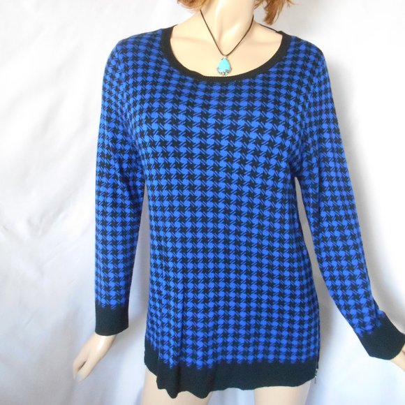 Apt. 9 Sweaters - Nwt $50 APT.9 Blue/Black Sweater Top Sz L Adorable